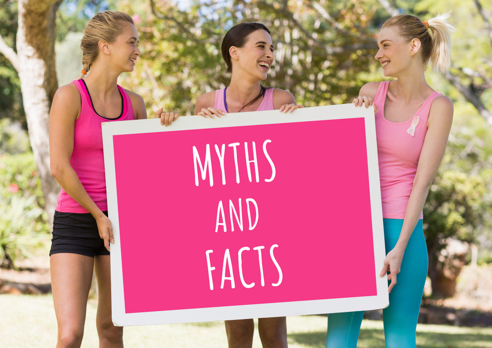 Myths And Facts Text And Pink Breast Cancer Awareness Women