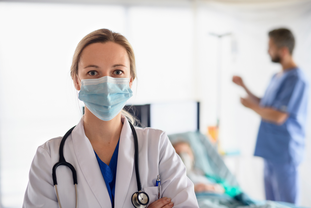 Portrait Of Doctor In Quarantine In Hospital Coronavirus Concept