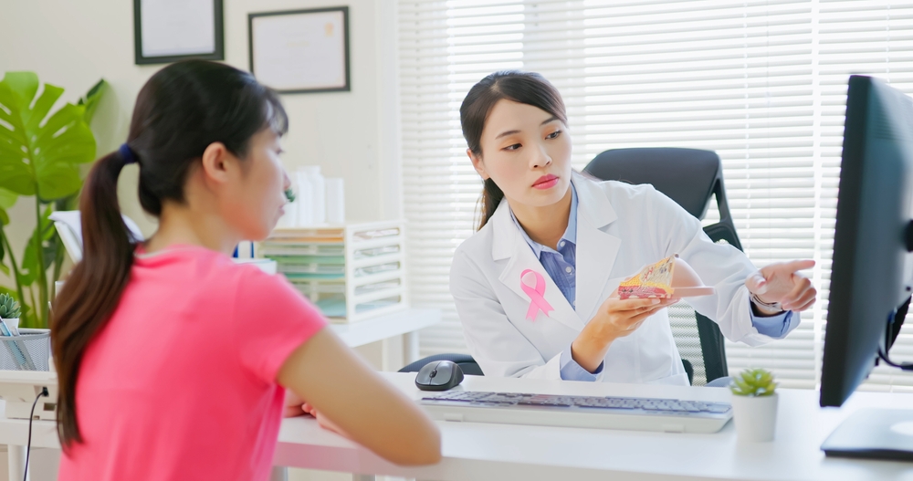 Asianwomanhasbreastcancerdiagnosisinhospital Female