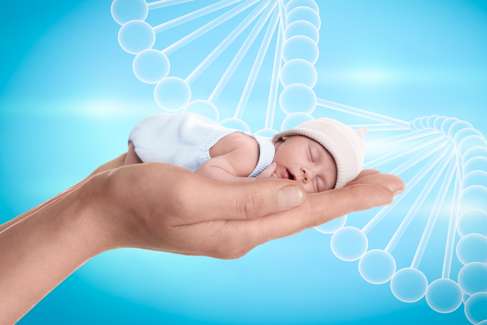 Noninvasive Prenatal Testingnipt Woman Holding Sleeping Baby On Light