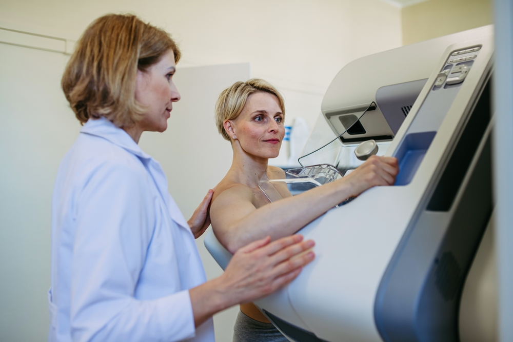OlderWomanHavingYearlyMammographyForPreventiveHealthcare Older Woman Having Yearly Mammography For Preventive Healthcare