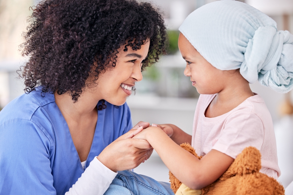 Smile Nurse And Child Bed In Hospital For Children