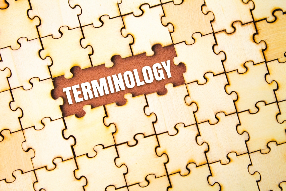 Wooden Puzzle With The Word Terminology In The Middle. The