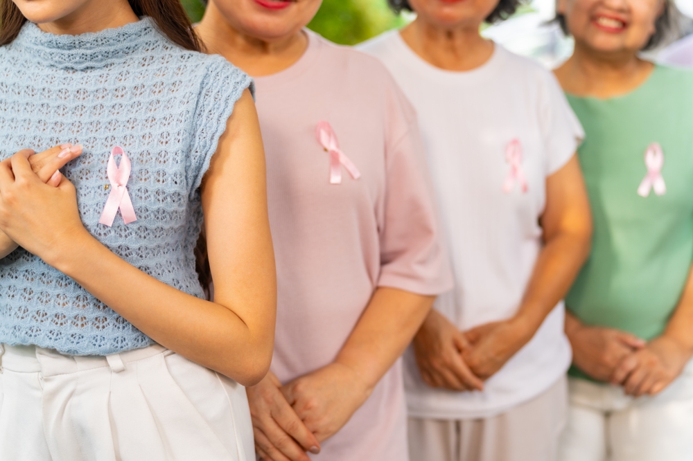Breast,Cancer,Awareness,Charity,Concept.,Group,Of,Smiling,Asian,Senior Breast Cancer Awareness Charity Concept. Group Of Smiling Asian Senior
