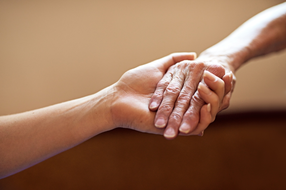 Elderly Hope Or People With Helping Hands For Assistance Support