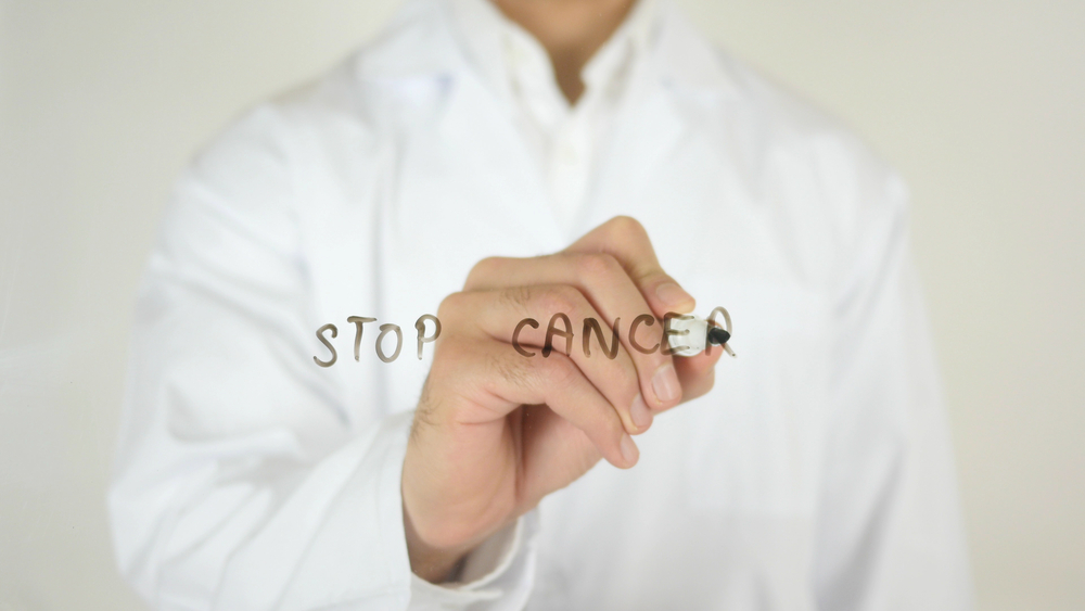 Stop Cancer Written Glass