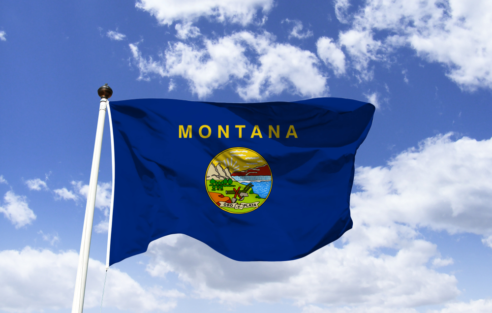 Montana,Flag,Mockup,In,The,Wind.,As,A,Symbol.,Flag Montana Flag Mockup In The Wind. As A Symbol. Flag