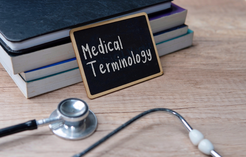 A Chalkboard With The Words "medical Terminology" Next To A