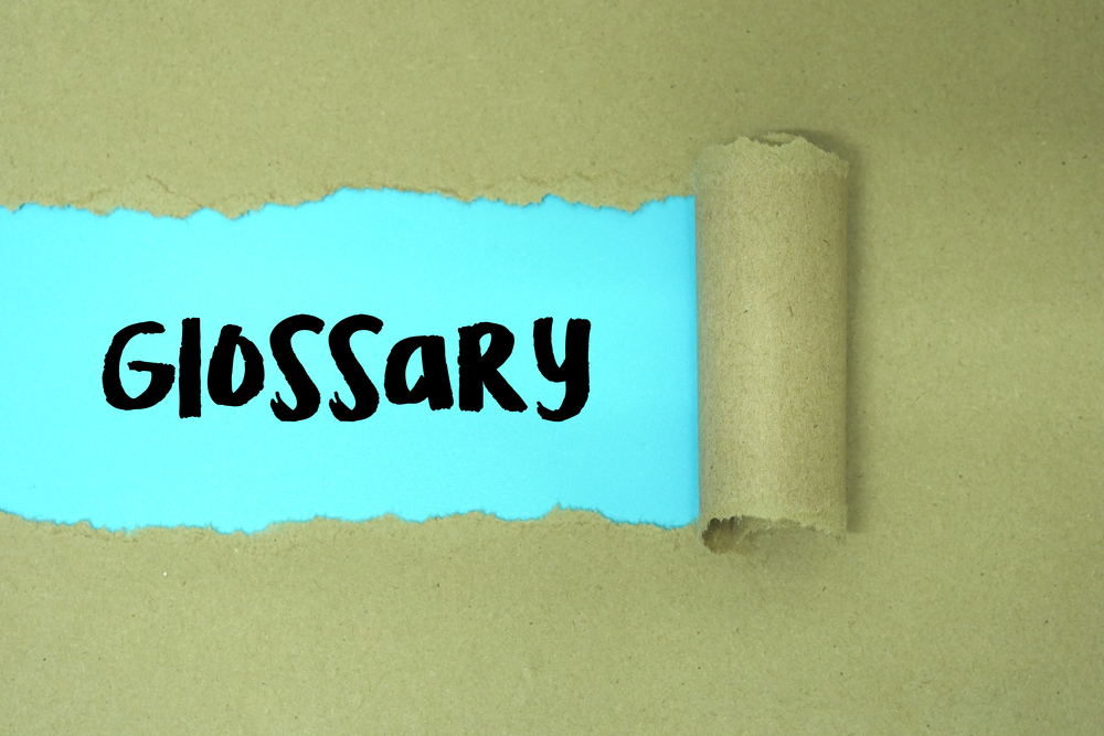 Torn Paper With Word Glossary